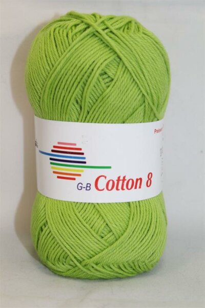 Wolle Cotton 8 hellgrün/apfelgrün 100% Baumwolle 50g 170m Farbe 1423