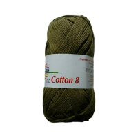 Wolle Cotton 8 oliv 100% Baumwolle 50g 170m Farbe 1424