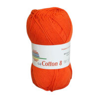 Wolle Cotton 8 orange 100% Baumwolle 50g 170m Farbe 1710