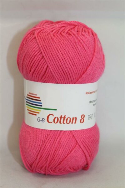 Wolle Cotton 8 pink 100% Baumwolle 50g 170m Farbe 1330