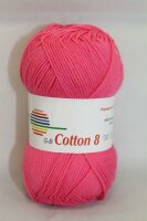 Wolle Cotton 8 pink 100% Baumwolle 50g 170m Farbe 1330