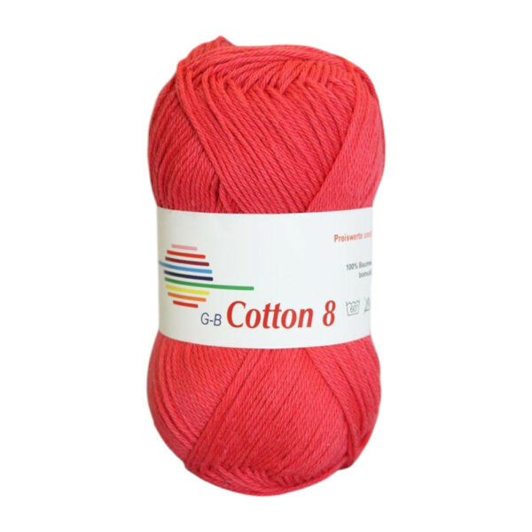 Wolle Cotton 8 rot 100% Baumwolle 50g 170m Farbe 1030