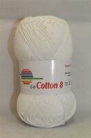 Wolle Cotton 8 weiß 100% Baumwolle 50g 170m Farbe 1010