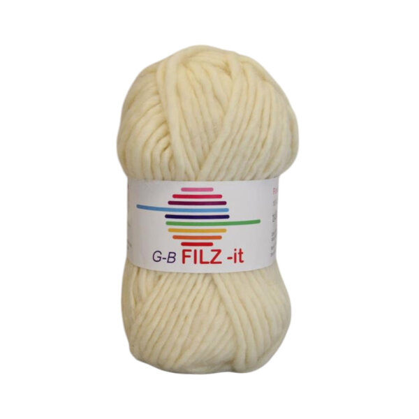 Wolle Filz-it ecru Farbe 01