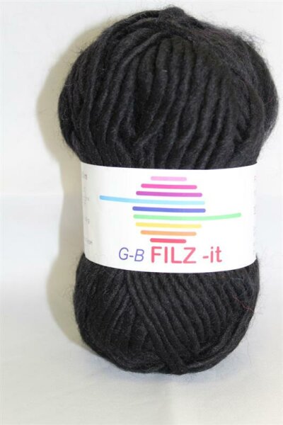 Wolle Filz-it schwarz 100% Wolle 50g 50m Farbe 14