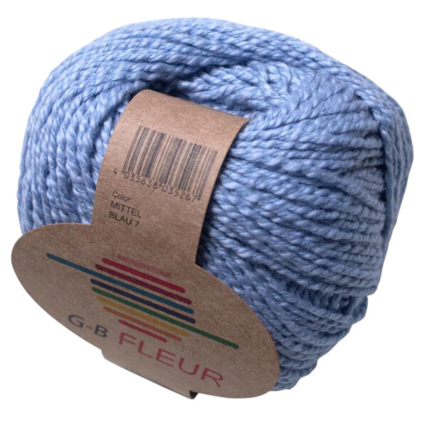 Wolle Fleur mittelblau Farbe 07