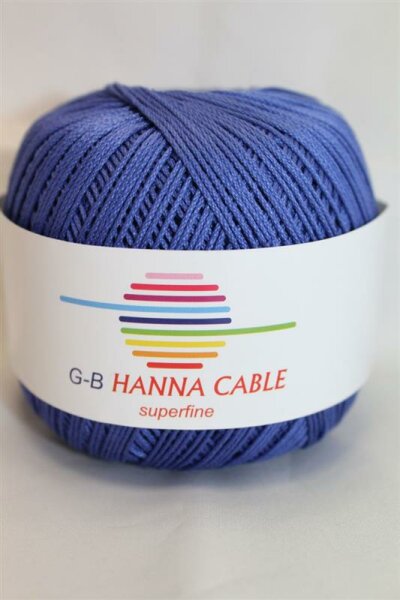 Wolle Hanna Cable blau 100% Baumwolle 50g 175m Farbe 1650