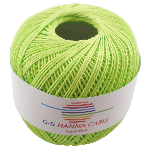 Wolle Hanna Cable hellgrün 100% Baumwolle 50g 175m Farbe 1460