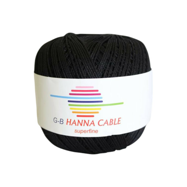 Wolle Hanna Cable schwarz 100% Baumwolle 50g 175m Farbe 1050