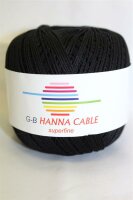 Wolle Hanna Cable schwarz 100% Baumwolle 50g 175m Farbe 1050