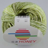 Wolle Honey hellgrün-lemon-khaki 60% Baumwolle+40%...