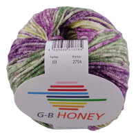 Wolle Honey lila-grün-meliert Farbe 03