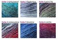 Wolle JOYCE grün/lila Farbe 03