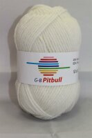 Wolle Pitbull weiß 60% Polyacryl+40% Wolle 100g...