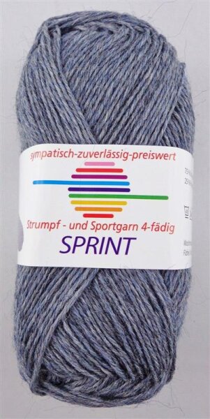 Wolle Sprint grau-blau-meliert Farbe 283