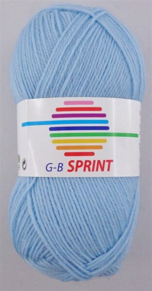 Wolle Sprint hellblau 75% Schurwolle Superwash+25% Polyamid 50g 210m, Farbe 265