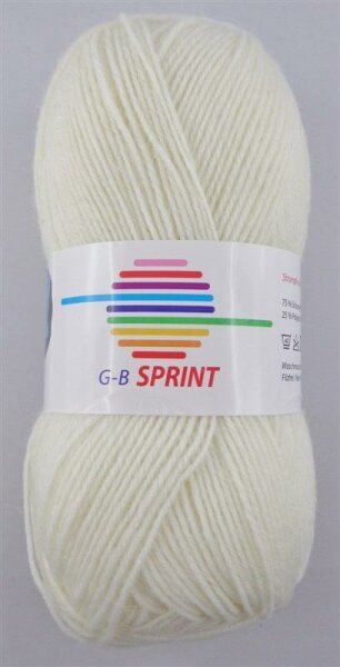 Wolle Sprint weiß 75% Schurwolle Superwash+25% Polyamid 50g 210m, Farbe 266