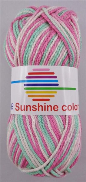Wolle Sunshine color mint-rosa-weiß Farbe 20