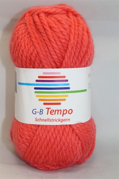 Wolle Tempo hellrot Farbe 03