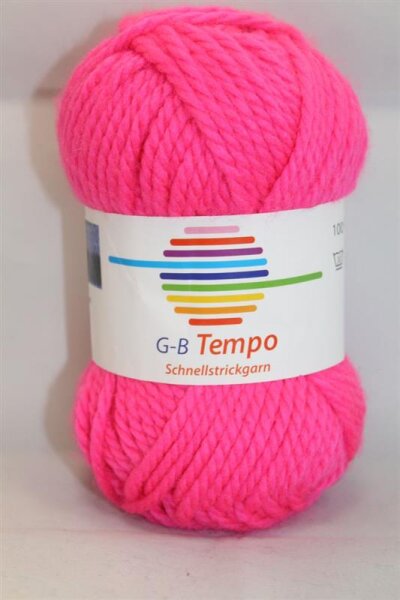 Wolle Tempo neonpink Farbe 16