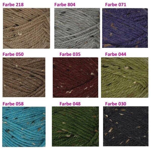 Wolle Tweed-Color dunkelrot 86% Polyacryl+10% Wolle+4% Viscose 50g 110m Farbe 035