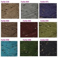 Wolle Tweed-Color türkis 86% Polyacryl+10% Wolle+4%...