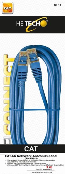 CAT-6A Netzwerk-Anschlusskabel, 3m