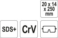 FLACHMEIßEL SDS PLUS 20X14X250 CrV