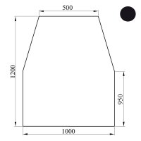Bodenplatte 6-eckig schwarz