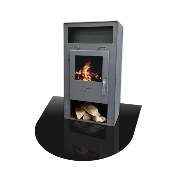 Bodenplatte halbrund schwarz