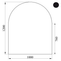 Bodenplatte halbrund schwarz