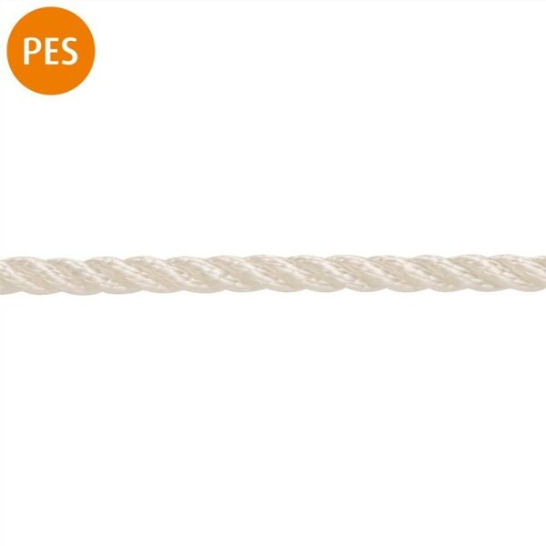 PES-Seil 8mm, weiß gedreht // Meterware