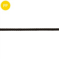 PP-Seil 6mm, schwarz spiralgeflochten // Meterware