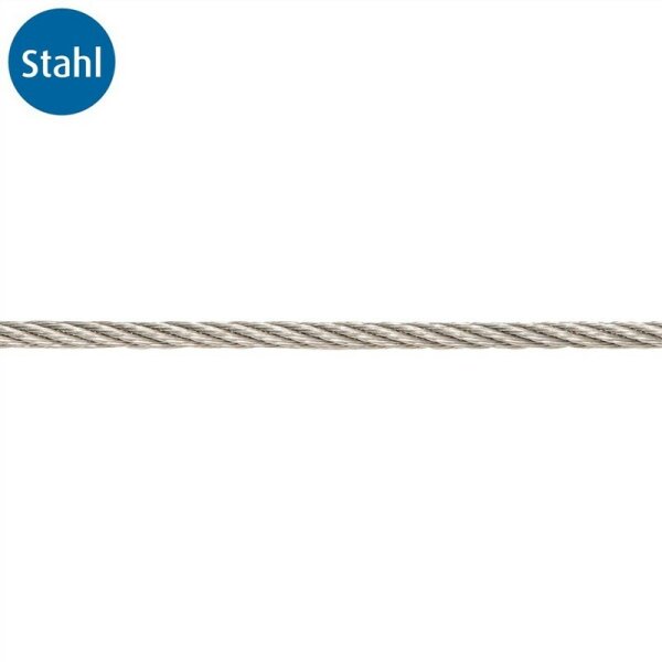 Stahl-Drahtseil, 6 x 7-FC, 2 mm // Meterware