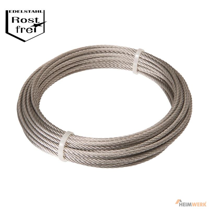 Produktbild von Verzinktes Stahldrahtseil – 100m Rolle – Durchmesser 3mm, 5mm, 6mm Oder 8mm – Vielseitig Einsetzbar