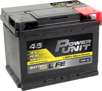 Starterbatterie 12V/45Ah 400A 242x175x175mm Power Unit PUW45
