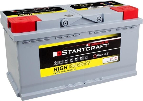 Starterbatterie 12V/100Ah 850A 353x175x190mm High Energy HE100