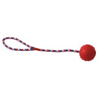 Perfecto Fun Vollgummi-Ball mit Wurfseil & Glocke 5cm...