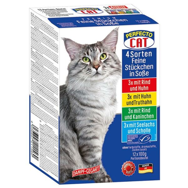 Perfecto Cat Feine Stückchen in Soße 12x100g Multipack