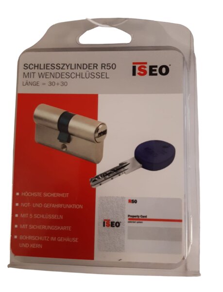 Schließzylinder R50 30-30 inkl. 5 Wendeschlüssel, mit Gefahrenfunktion