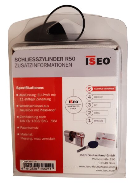 Schließzylinder R50 40-40 inkl. 5 Wendeschlüssel, mit Gefahrenfunktion