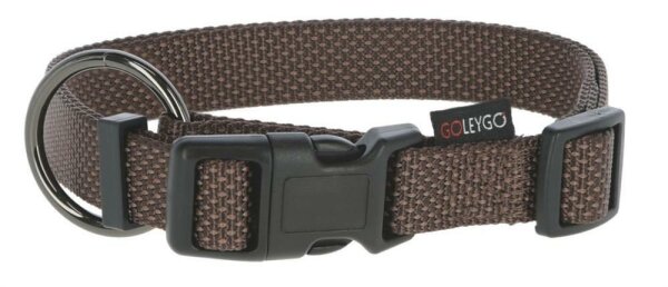 Set GoLeyGo Flat,Halsband+Leine 20mmX40-65cm,2cmX1,4-2m braun