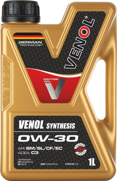 VENOL SYNTHESIS 0W-30 SM/SL/CF/EC 1 Liter