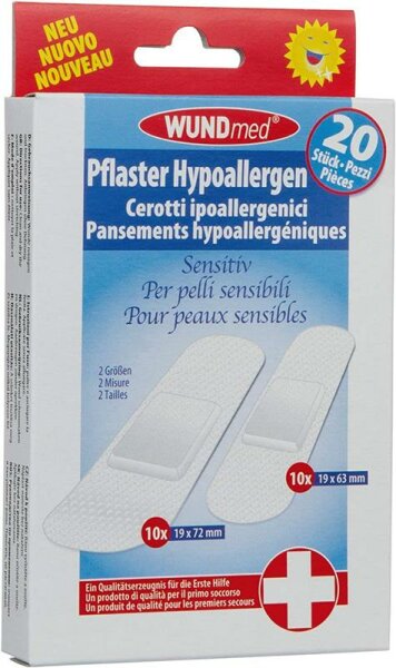Sensitiv Pflaster Hypoallergen 20er, 2 Größen