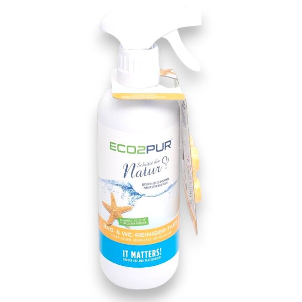 ECO2 PUR Bad- & WC-Reiniger Flasche 500ml + 4 Nachfüll-Tabs