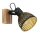 Strahler LENNA Holz dunkelbraun Metall schwarz goldfarben Schirm mit Dekorschlitze 12,5x16,5cm