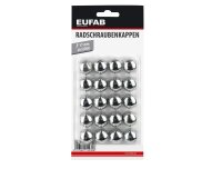 Radschraubenkappen 20 Stück verchromt 17mm 6-Kant-Design EUFAB