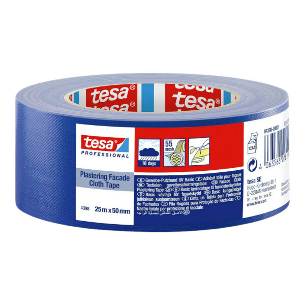 tesa Professional 4398 Putzband Gewebe Basic 25mx50mm blau