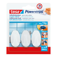 tesa Powerstrips Haken Small Oval 3er weiss