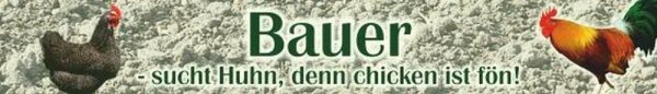 Zollstock 2m Bauer - sucht Huhn, denn chicken ist fön!